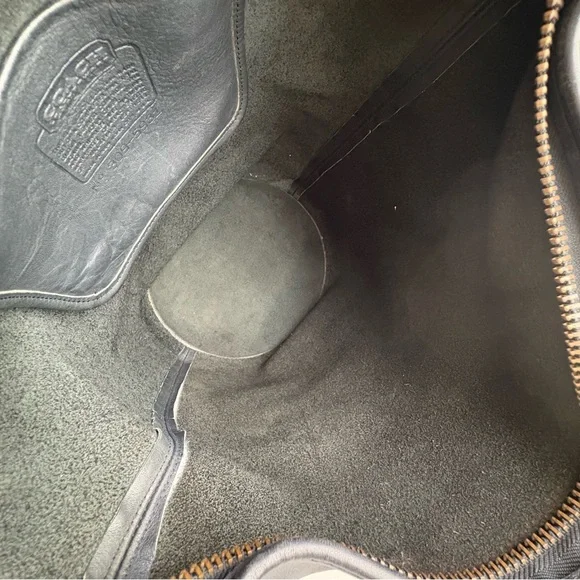 Coach 1970’s Black Leather Duffle Feed Sack Made in New York City - Picture 14 of 16